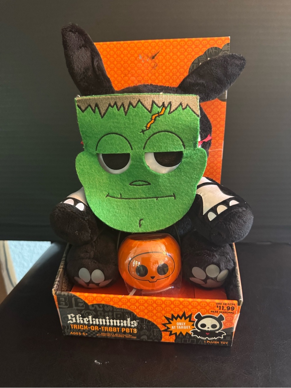 BNIB Trick-or-Treat Plush Skelanimals with Green Frankenstein Mask
